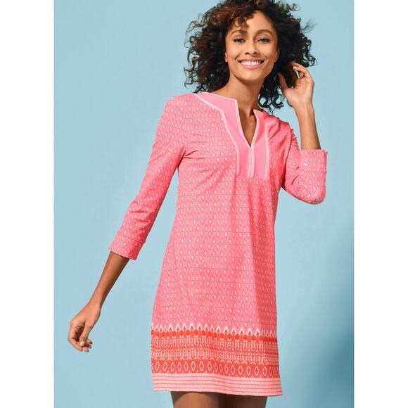 Talbots Cabana Life Coral Coast Tunic Cover Up Pink S Dress - Picture 1 of 11
